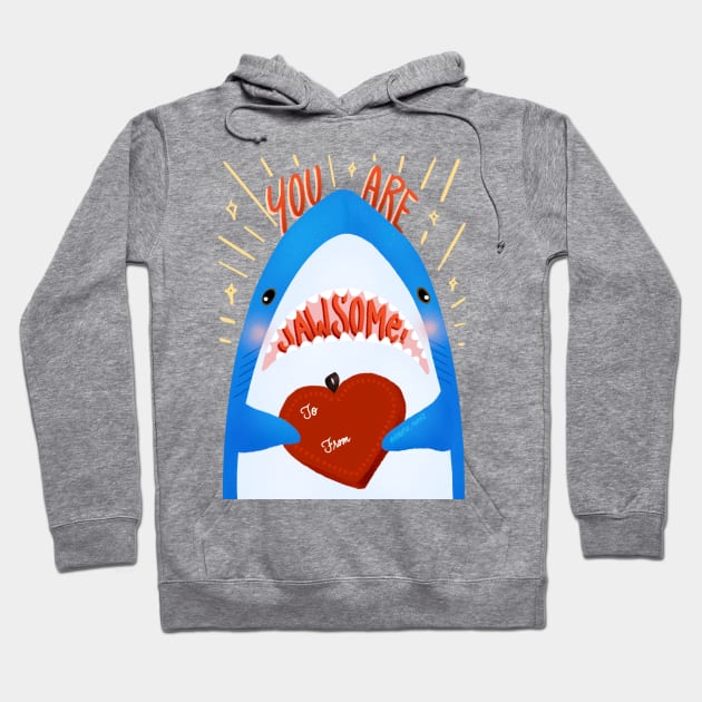 Valentine Brucie: You are Jawsome! Hoodie by Brucie Noms